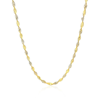 14k Two-Tone Gold Singapore Chain (2.50 mm) 