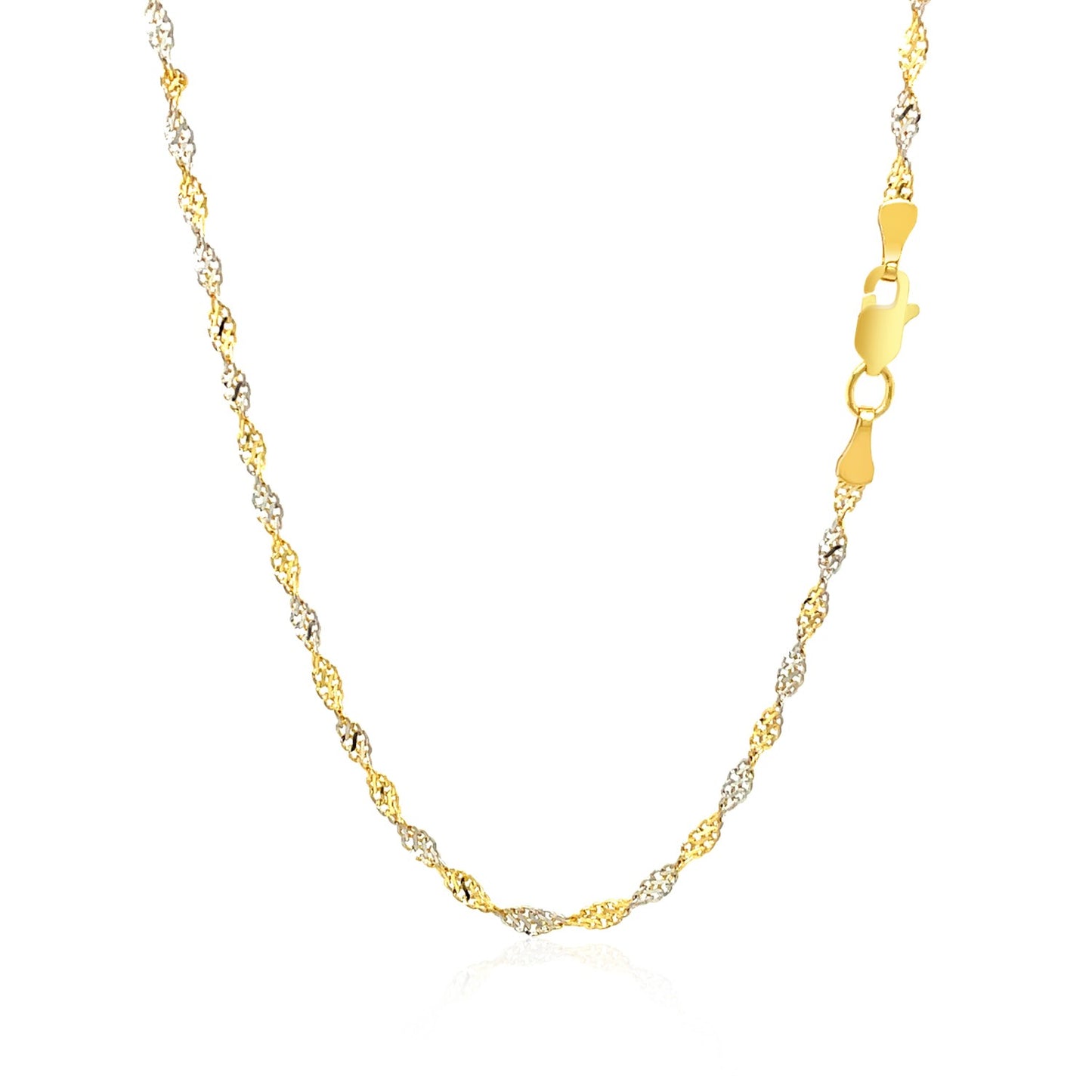 14k Two-Tone Gold Singapore Chain (2.50 mm) 