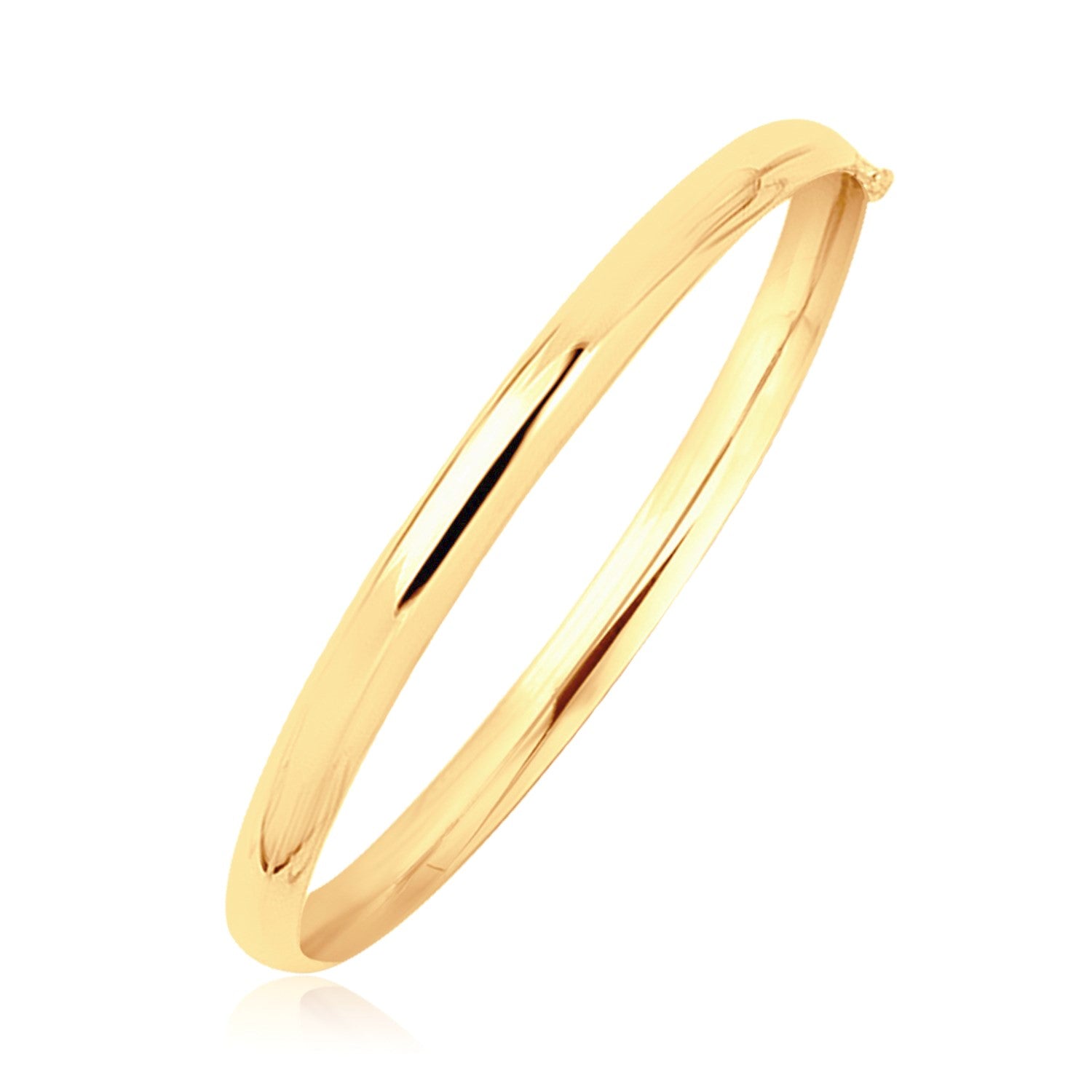 14k Yellow Gold Dome Design Polished Childrens Bangle (5.50 mm) 