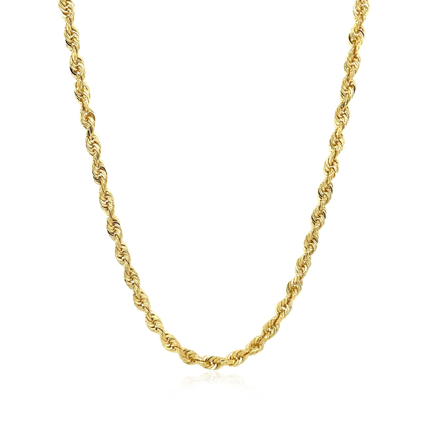 14k Yellow Gold Solid Diamond Cut Rope Chain (3.00 mm) 