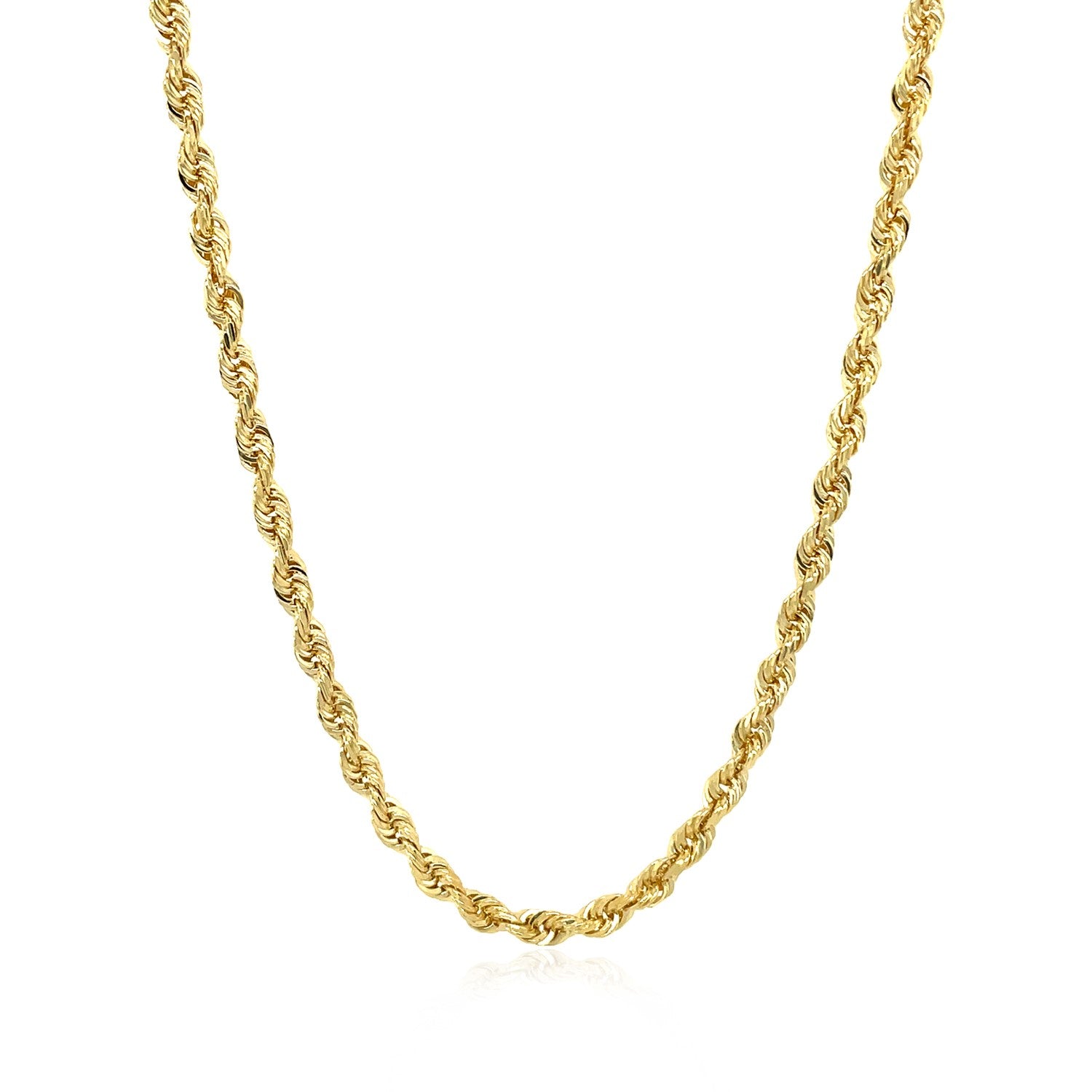 14k Yellow Gold Solid Diamond Cut Rope Chain (3.00 mm) 