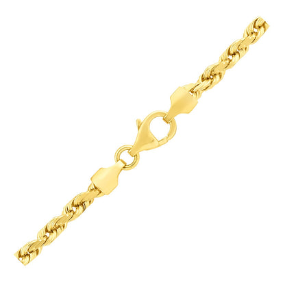 14k Yellow Gold Solid Diamond Cut Rope Chain (4.00 mm) 