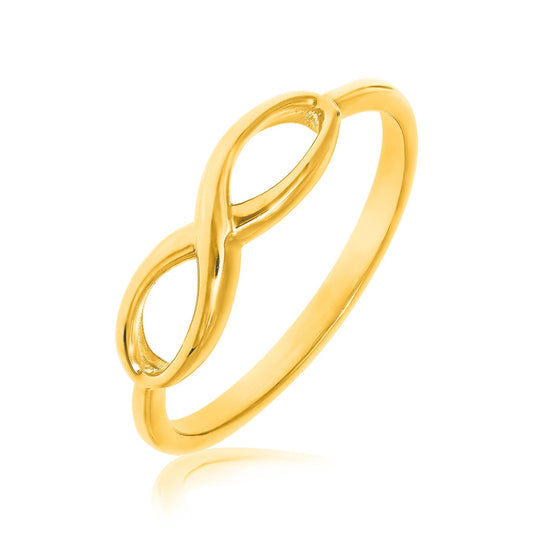 14k Yellow Gold Infinity Ring in High Polish 