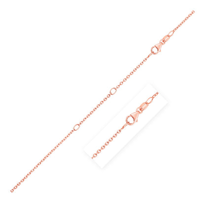 Double Extendable Cable Chain in 14k Rose Gold (1.20 mm) 