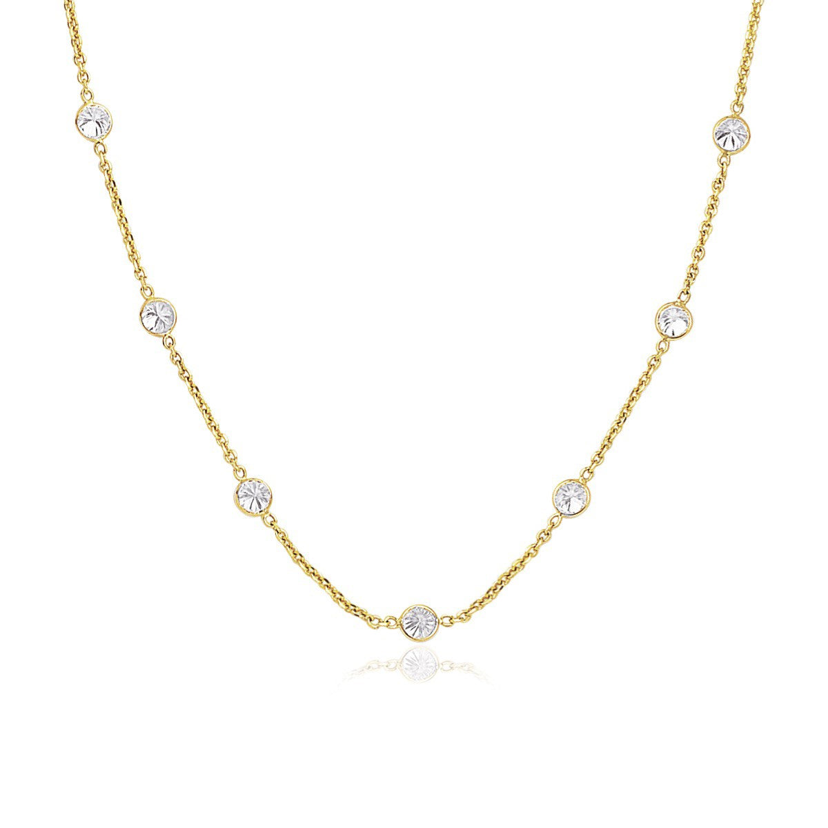 14k Yellow Gold CZ By the Yard Long Links 