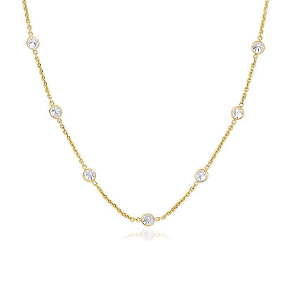 14k Yellow Gold CZ By the Yard Long Links 