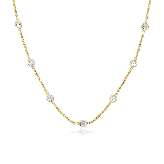 14k Yellow Gold CZ By the Yard Long Links 