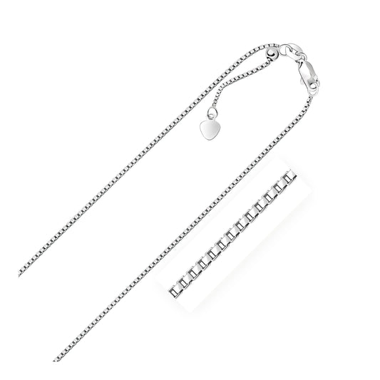 Sterling Silver 1.4mm Adjustable Box Chain (1.40 mm) 