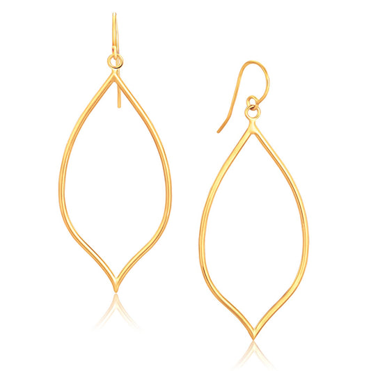 14k Yellow Gold Marquise Style Polished Earrings 