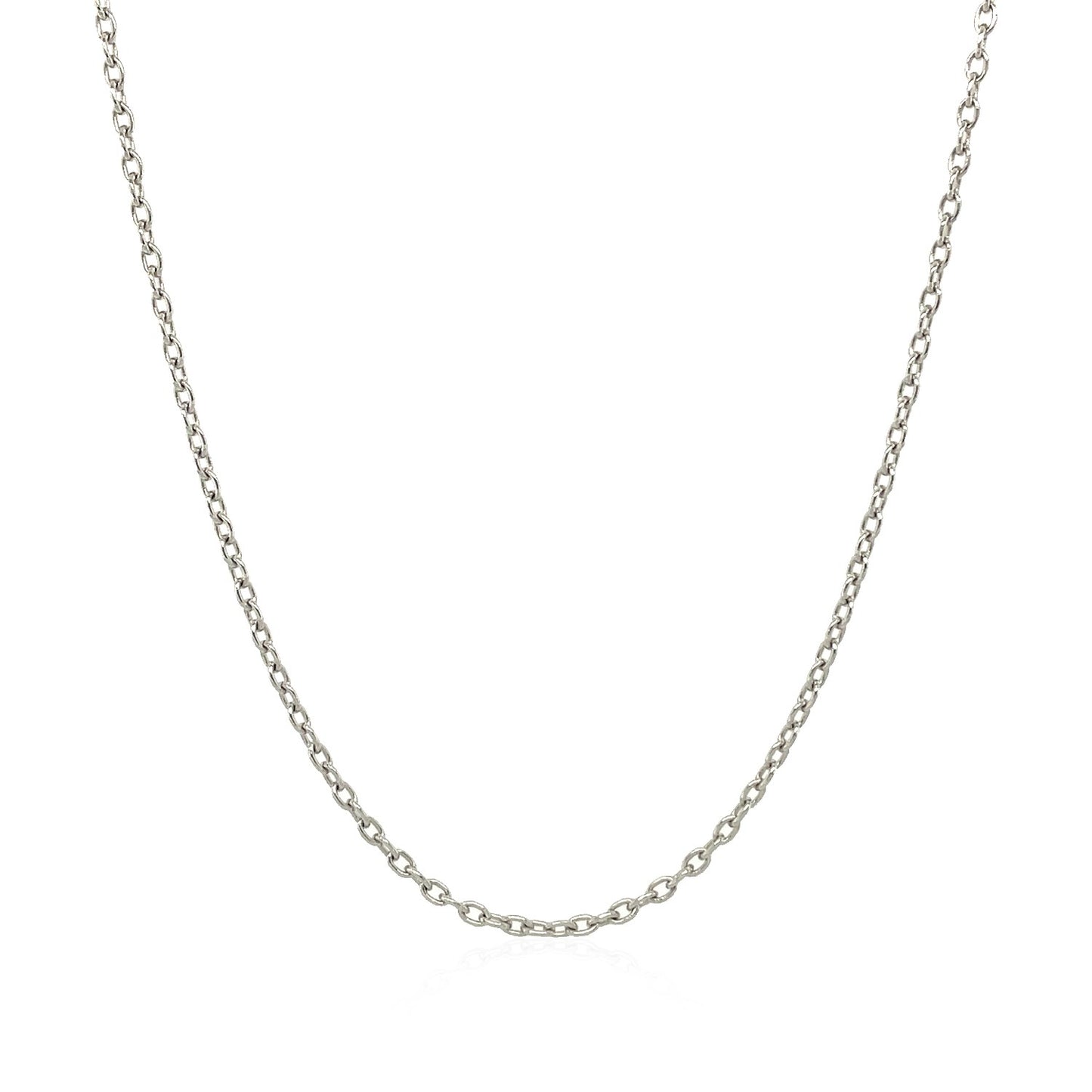 14k White Gold Round Cable Link Chain (1.50 mm) 