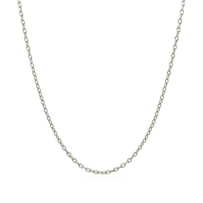 14k White Gold Round Cable Link Chain (1.50 mm) 