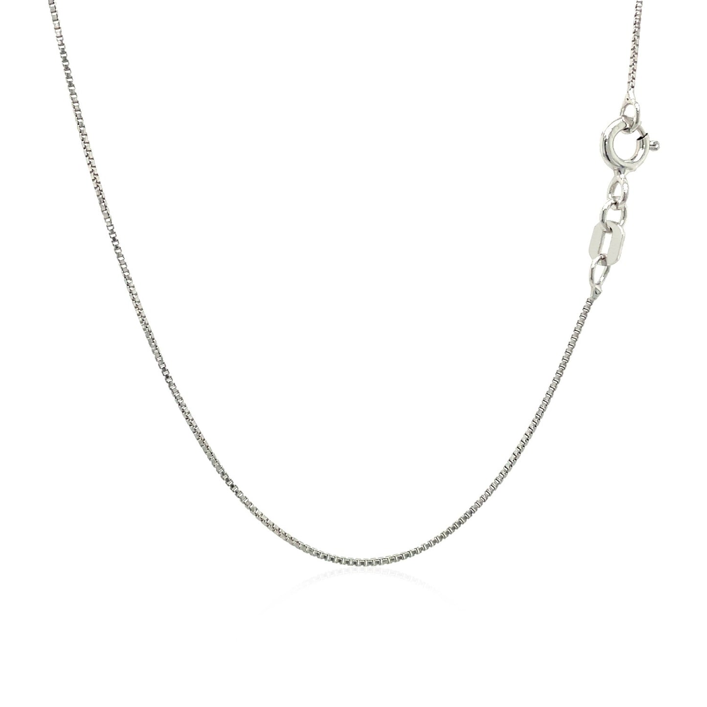 Sterling Silver Rhodium Plated Box Chain (0.70 mm) 