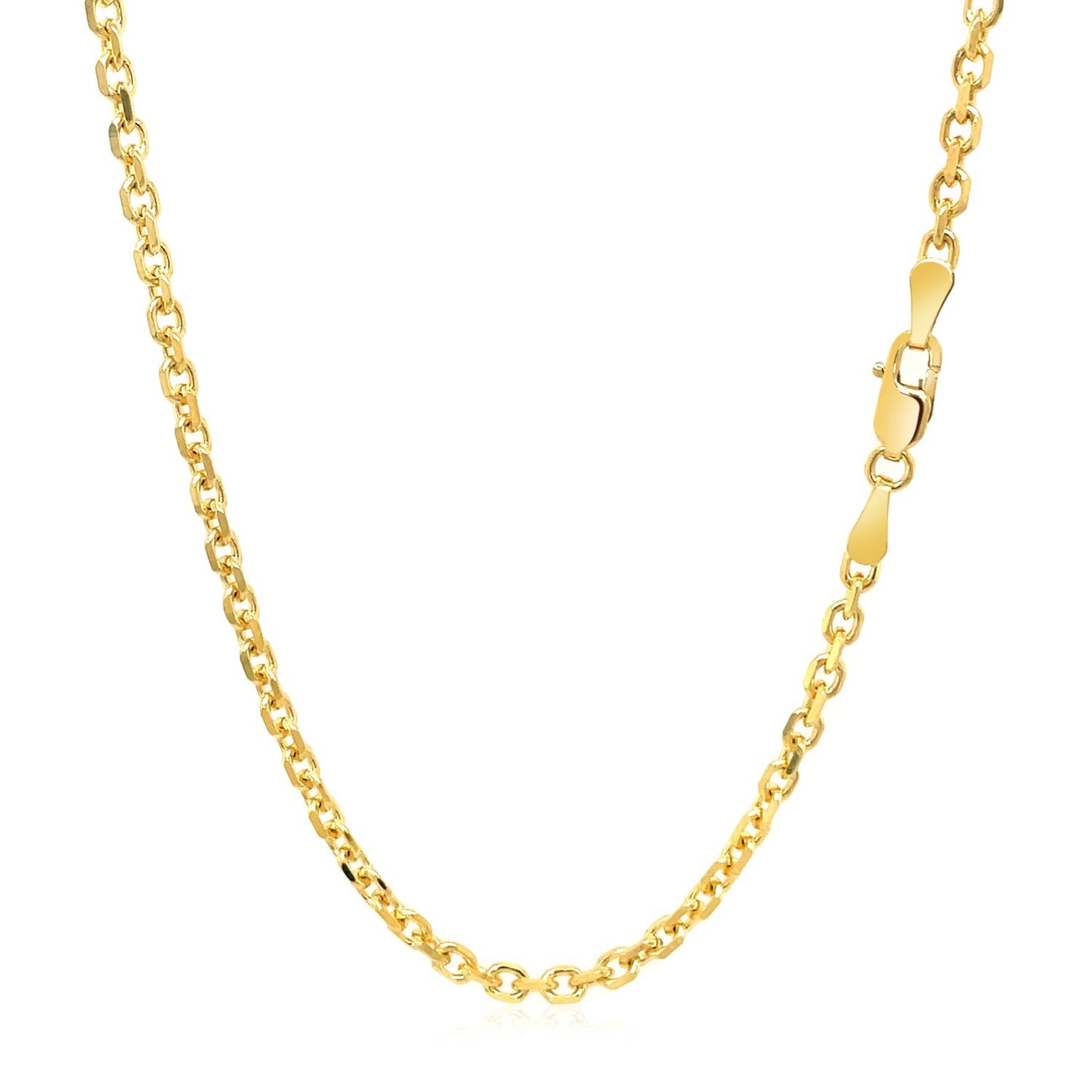 18k Yellow Gold Diamond Cut Cable Link Chain (2.60 mm) 