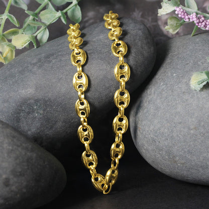 14k Yellow Gold Puffed Mariner Link Chain (6.80 mm) 