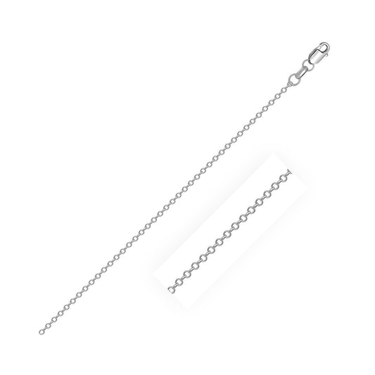 Sterling Silver Rhodium Plated Cable Chain (0.80 mm) 