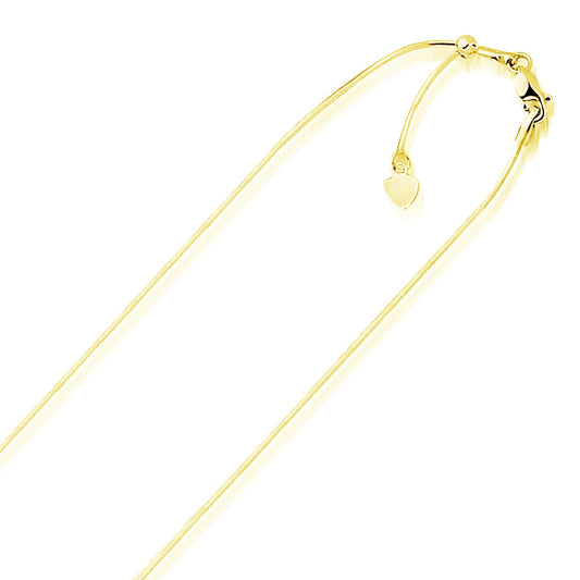 14k Yellow Gold Adjustable Snake Chain (0.80 mm) 