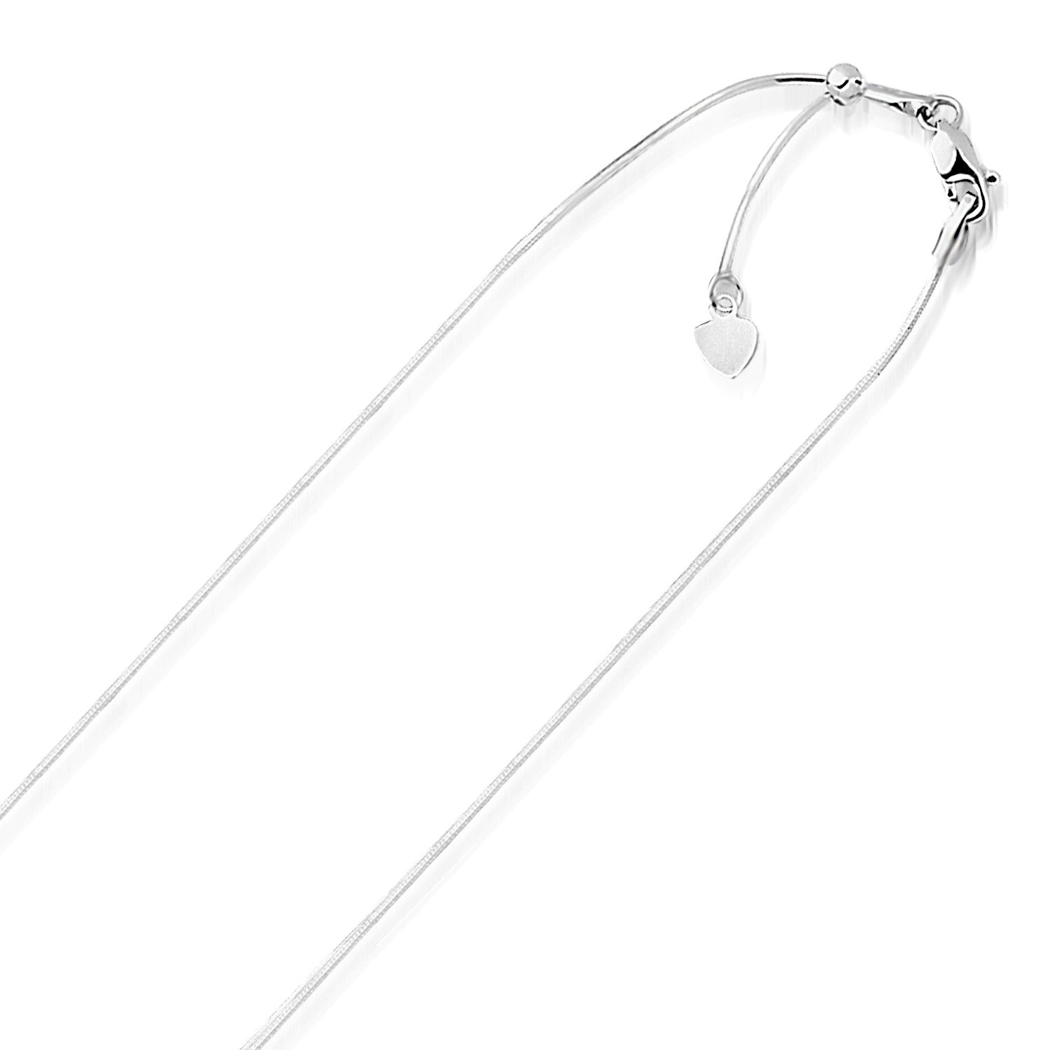 14k White Gold Adjustable Snake Chain (0.80 mm) 