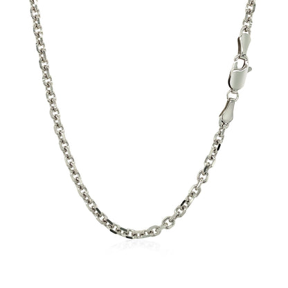 14k White Gold Diamond Cut Cable Link Chain (2.90 mm) 