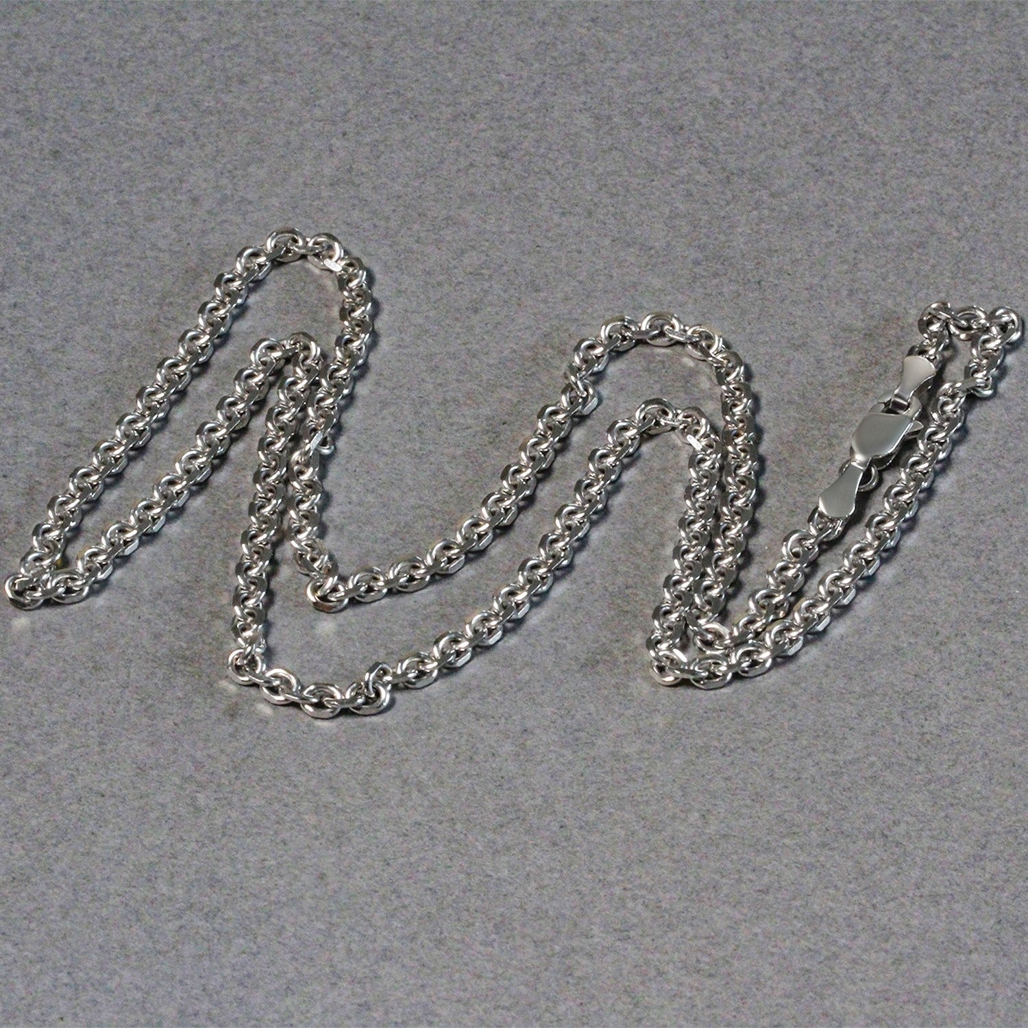 14k White Gold Diamond Cut Cable Link Chain (2.90 mm) 