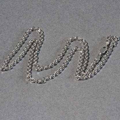 14k White Gold Diamond Cut Cable Link Chain (2.90 mm) 