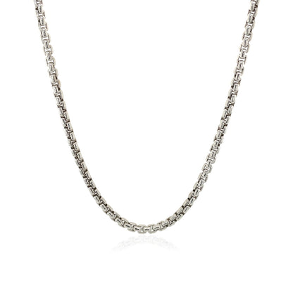 14k White Gold Round Box Chain (2.50 mm) 