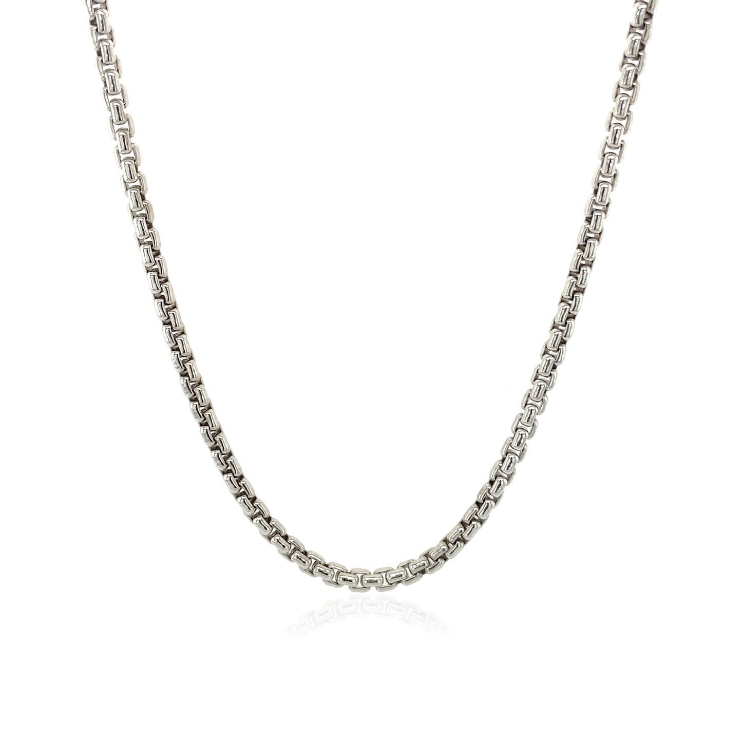 14k White Gold Round Box Chain (2.5 mm) 