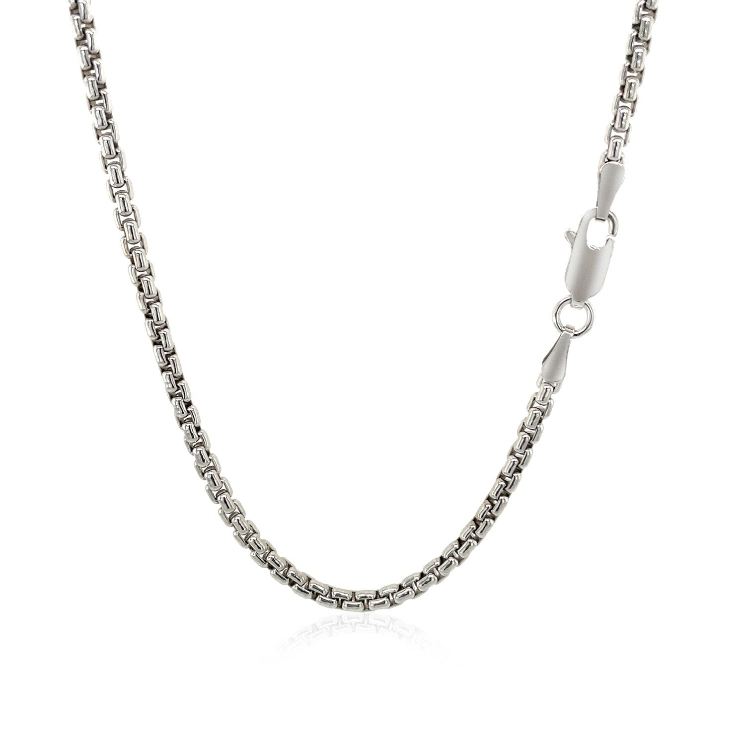 14k White Gold Round Box Chain (2.50 mm) 