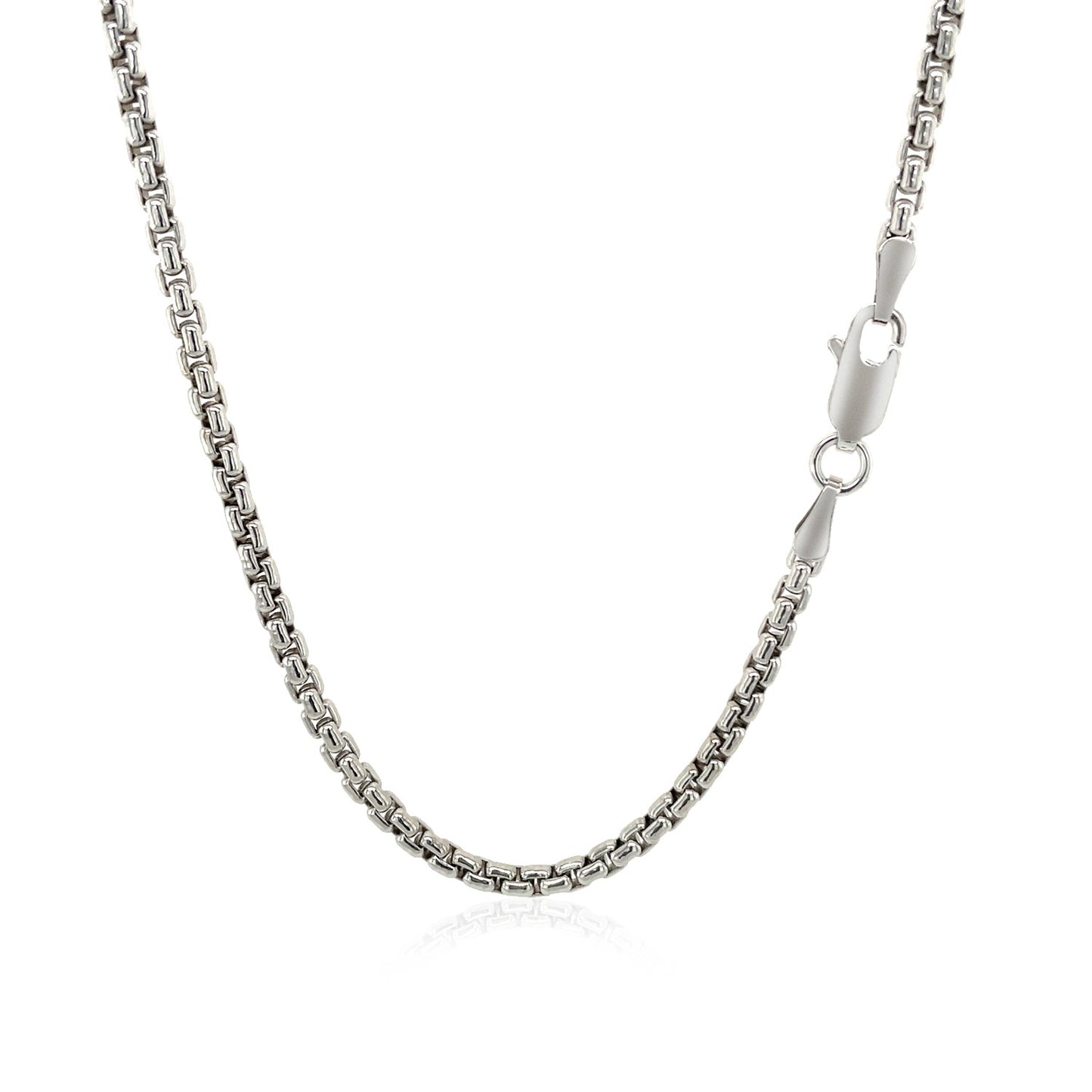 14k White Gold Round Box Chain (2.5 mm) 