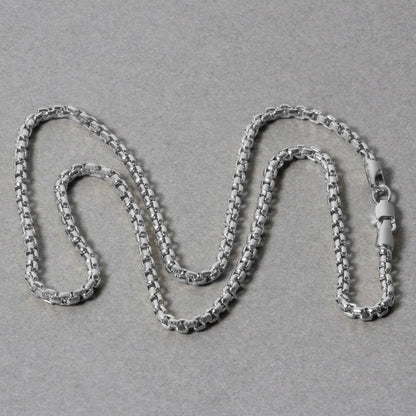 14k White Gold Round Box Chain (2.5 mm) 