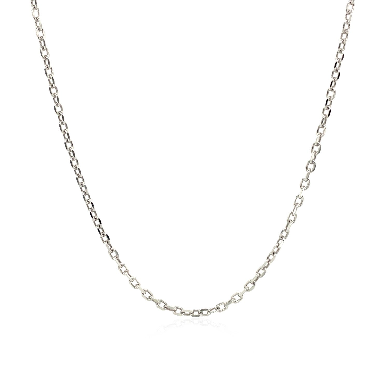 Sterling Silver Rhodium Plated Cable Chain (1.50 mm) 