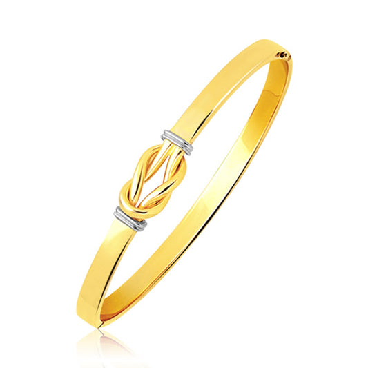 Intertwined Knot Slip On Bangle in 14k Two-Tone Gold (5.00 mm) 