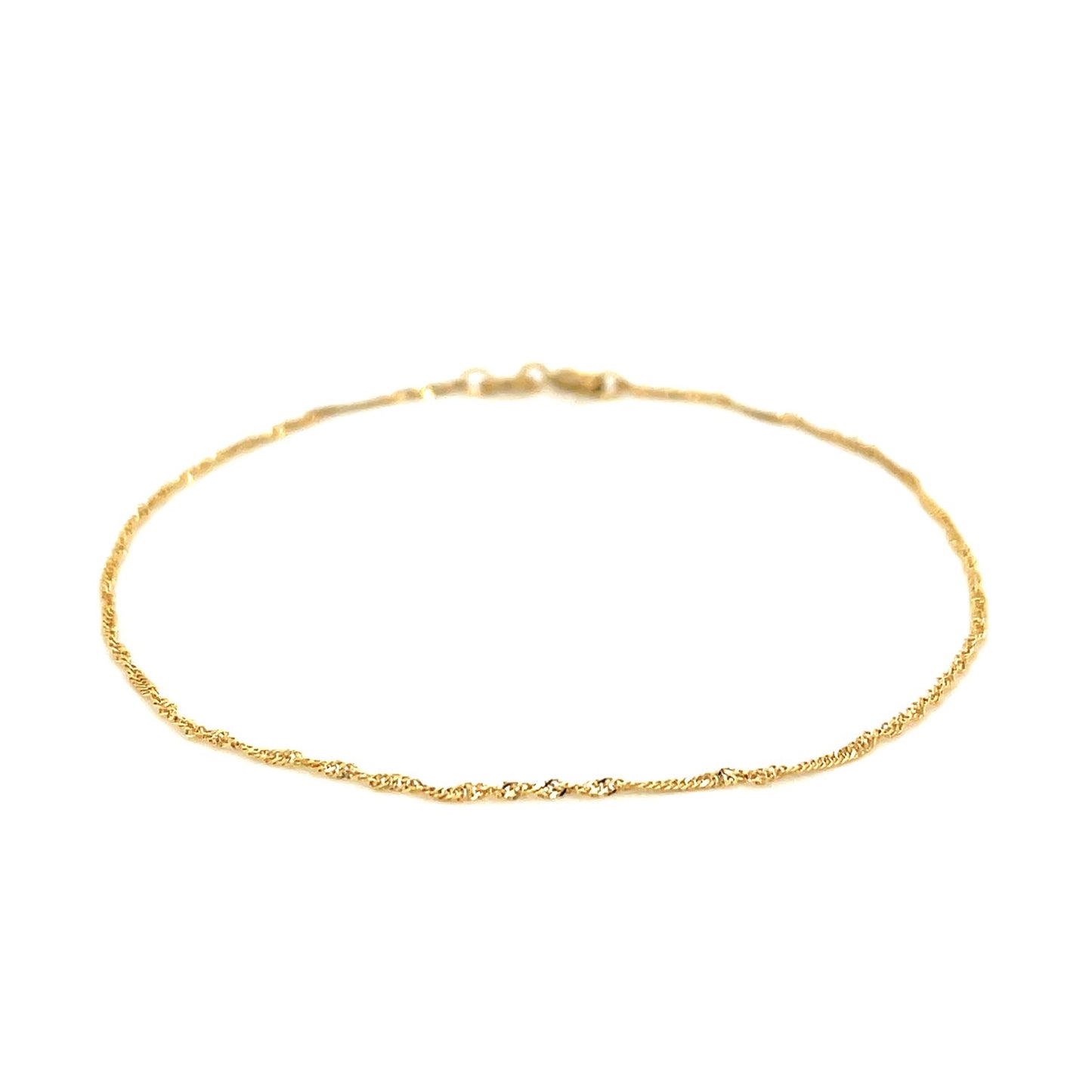 14k Yellow Gold Singapore Bracelet (1.10 mm) 