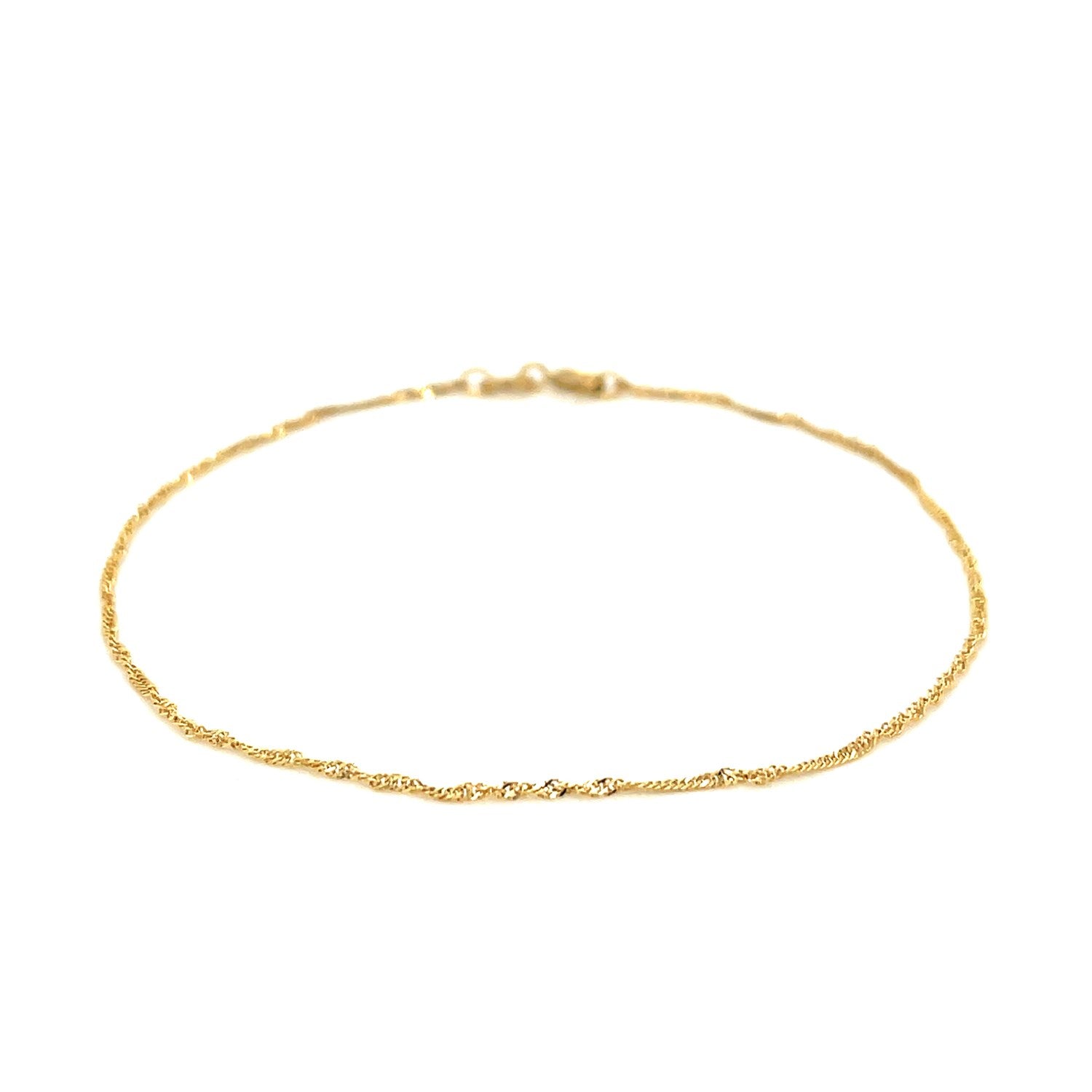 14k Yellow Gold Singapore Bracelet (1.10 mm) 