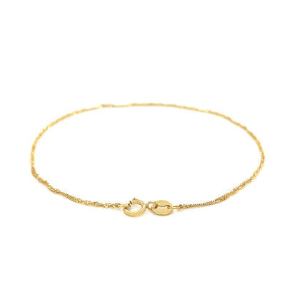 14k Yellow Gold Singapore Bracelet (1.10 mm) 