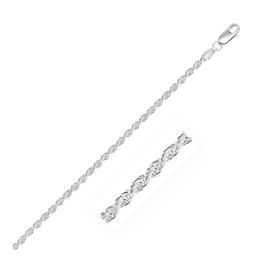 Sterling Silver Diamond Cut Rope Style Chain (2.90 mm) 