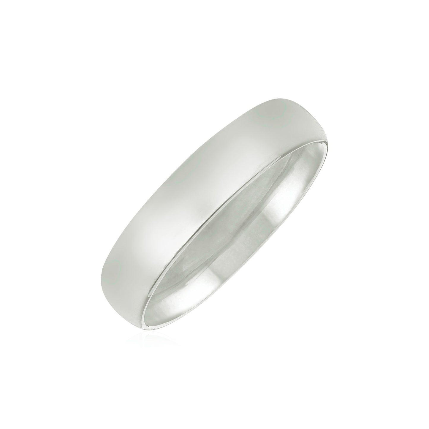 14k White Gold Comfort Fit Wedding Band(5.00 mm) 