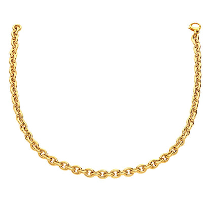 14k Yellow Gold Polished Cable Link Necklace 