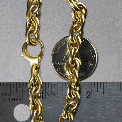 14k Yellow Gold Polished Cable Link Necklace 