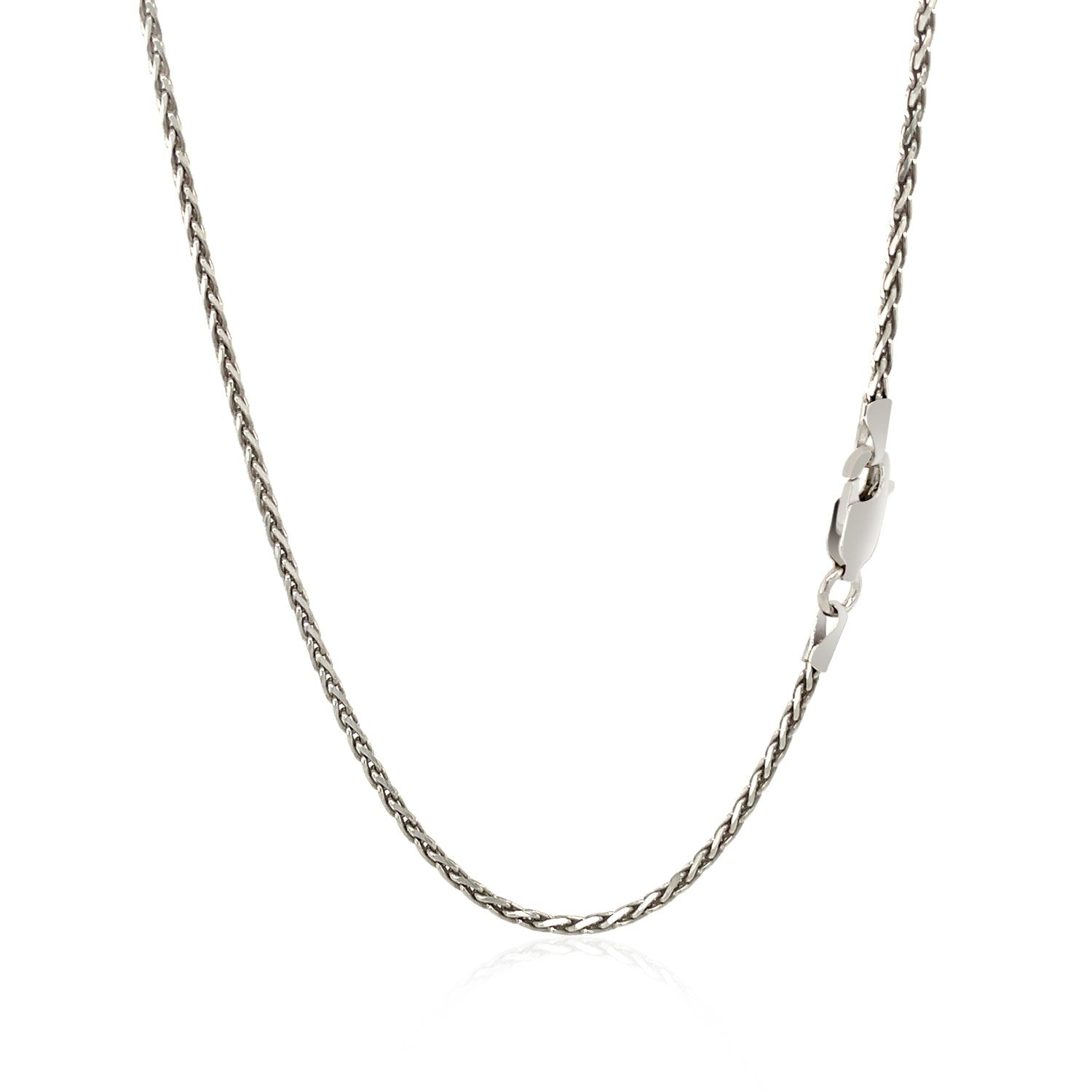 Sterling Silver Rhodium Plated Wheat Chain (1.50 mm) 