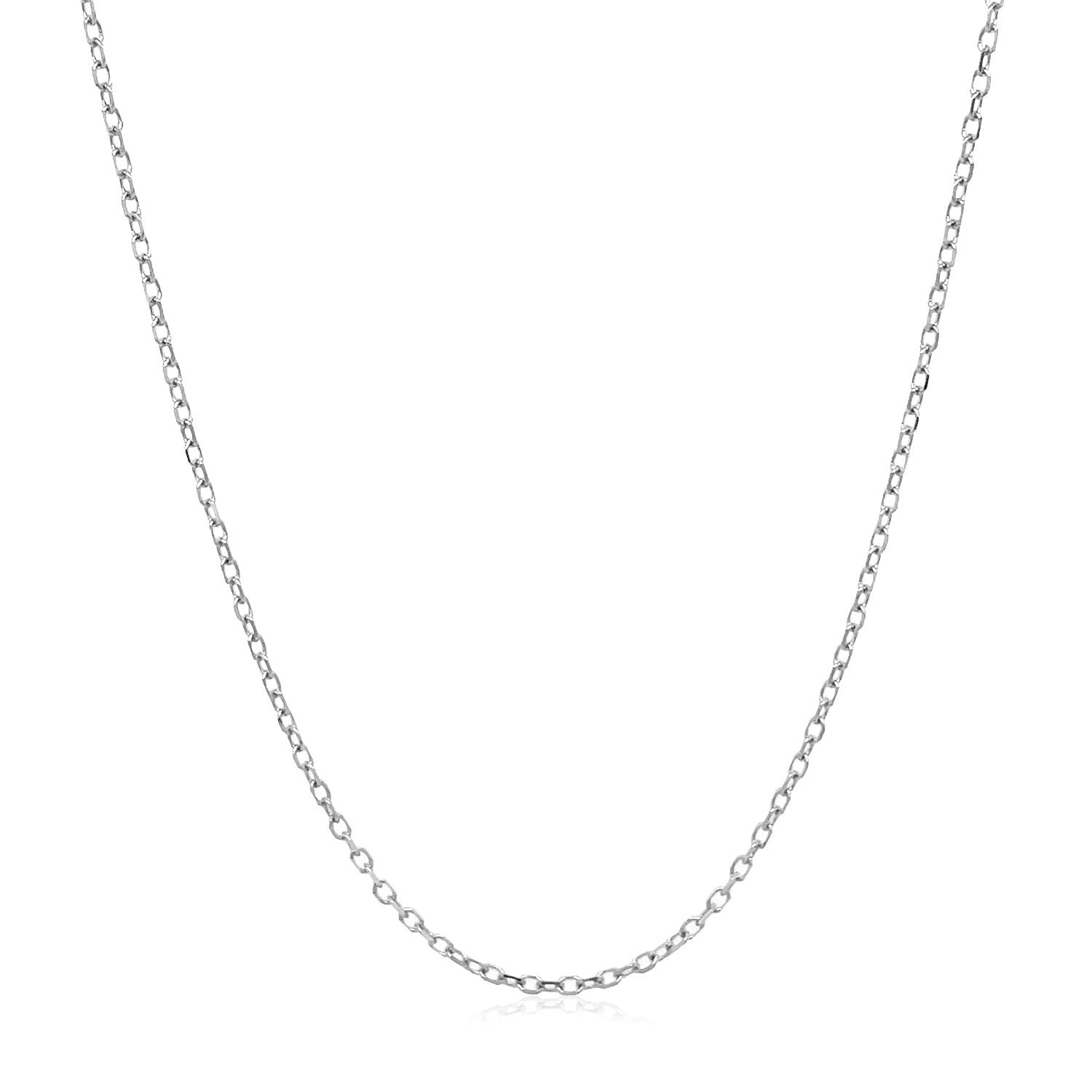 14k White Gold Faceted Cable Link Chain (1.20 mm) 