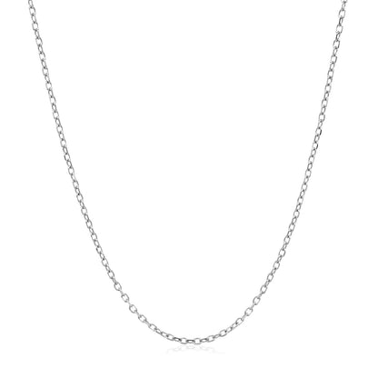 14k White Gold Faceted Cable Link Chain (1.20 mm) 