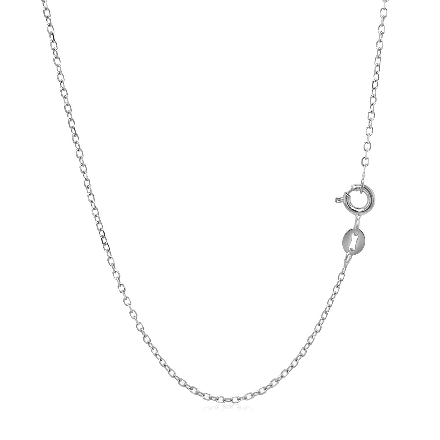 14k White Gold Faceted Cable Link Chain (1.20 mm) 