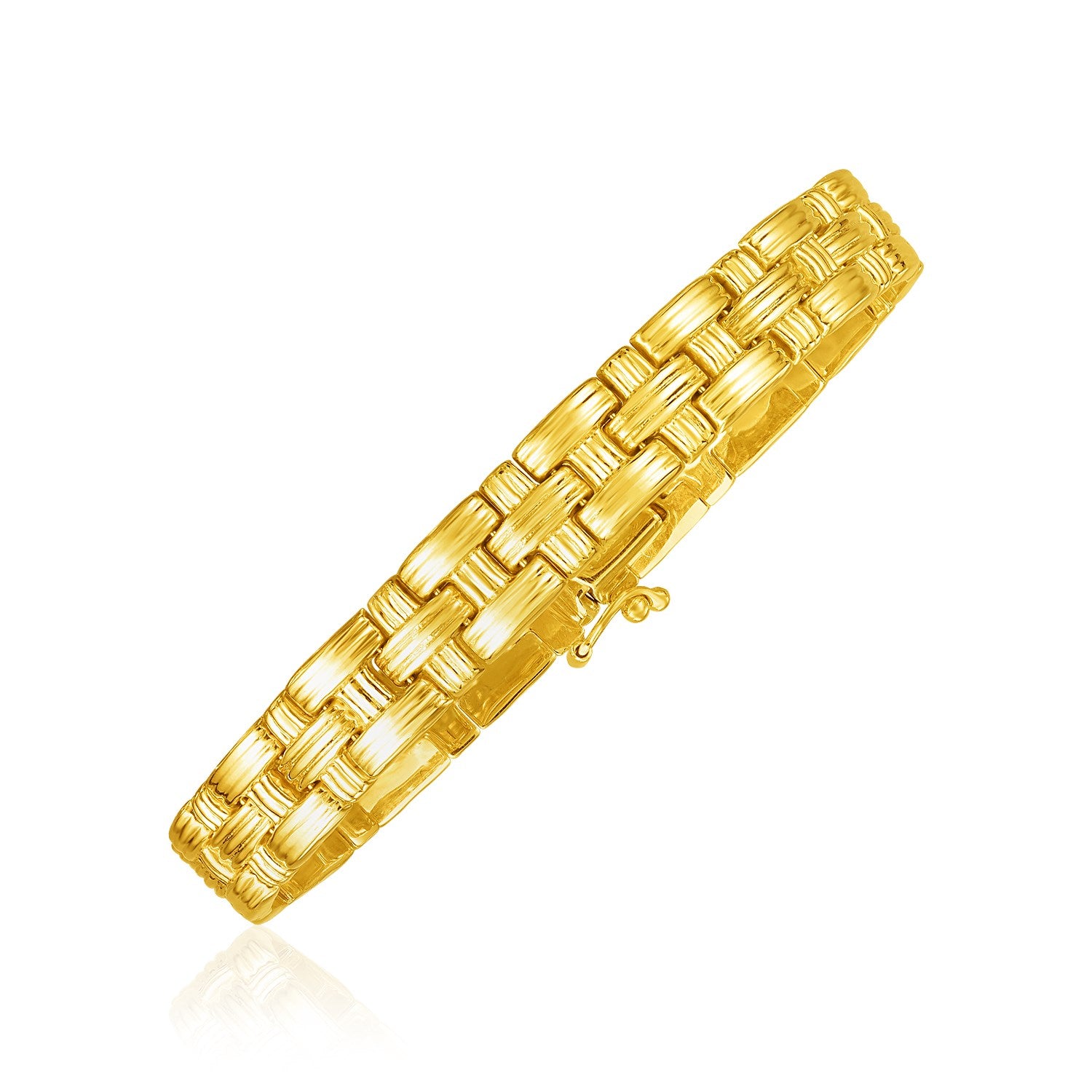 14k Yellow Gold Basket Weave Bracelet 