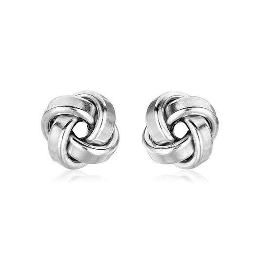 Petite Sterling Silver Polished Love Knot Earrings(9mm) 