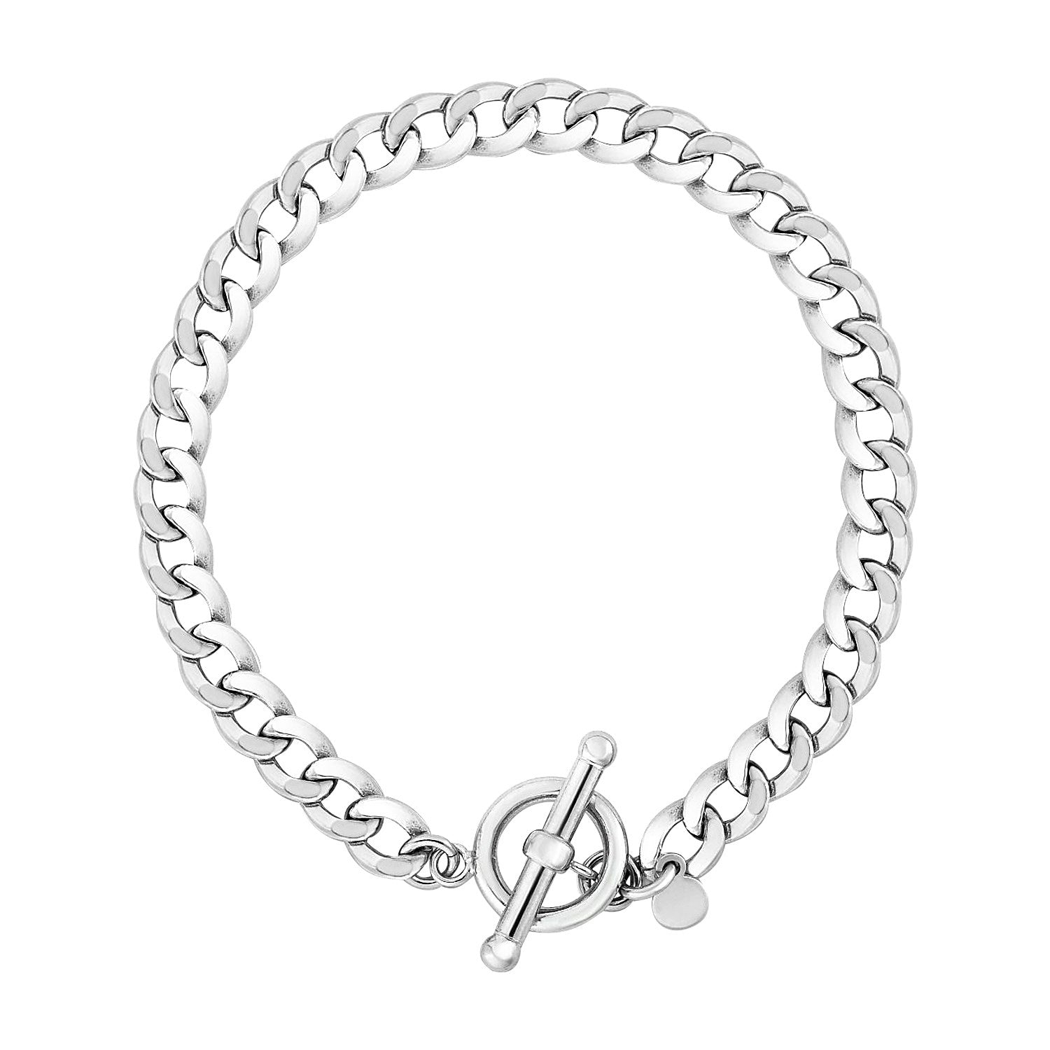 Sterling Silver Polished Wide Link Toggle Bracelet (6.00 mm) 