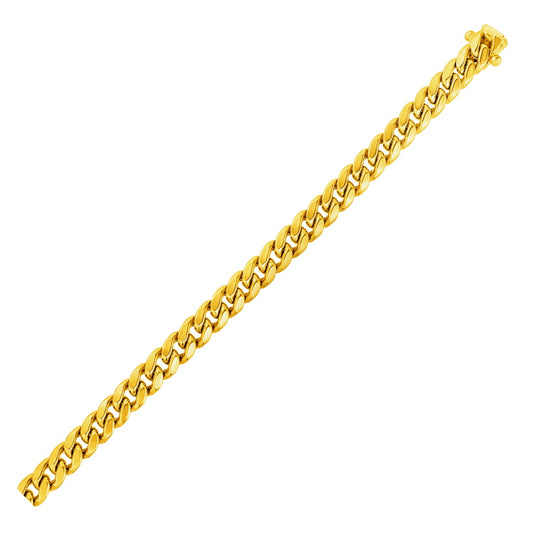 14k Yellow Gold Semi Solid Miami Cuban Bracelet (6.10 mm) 