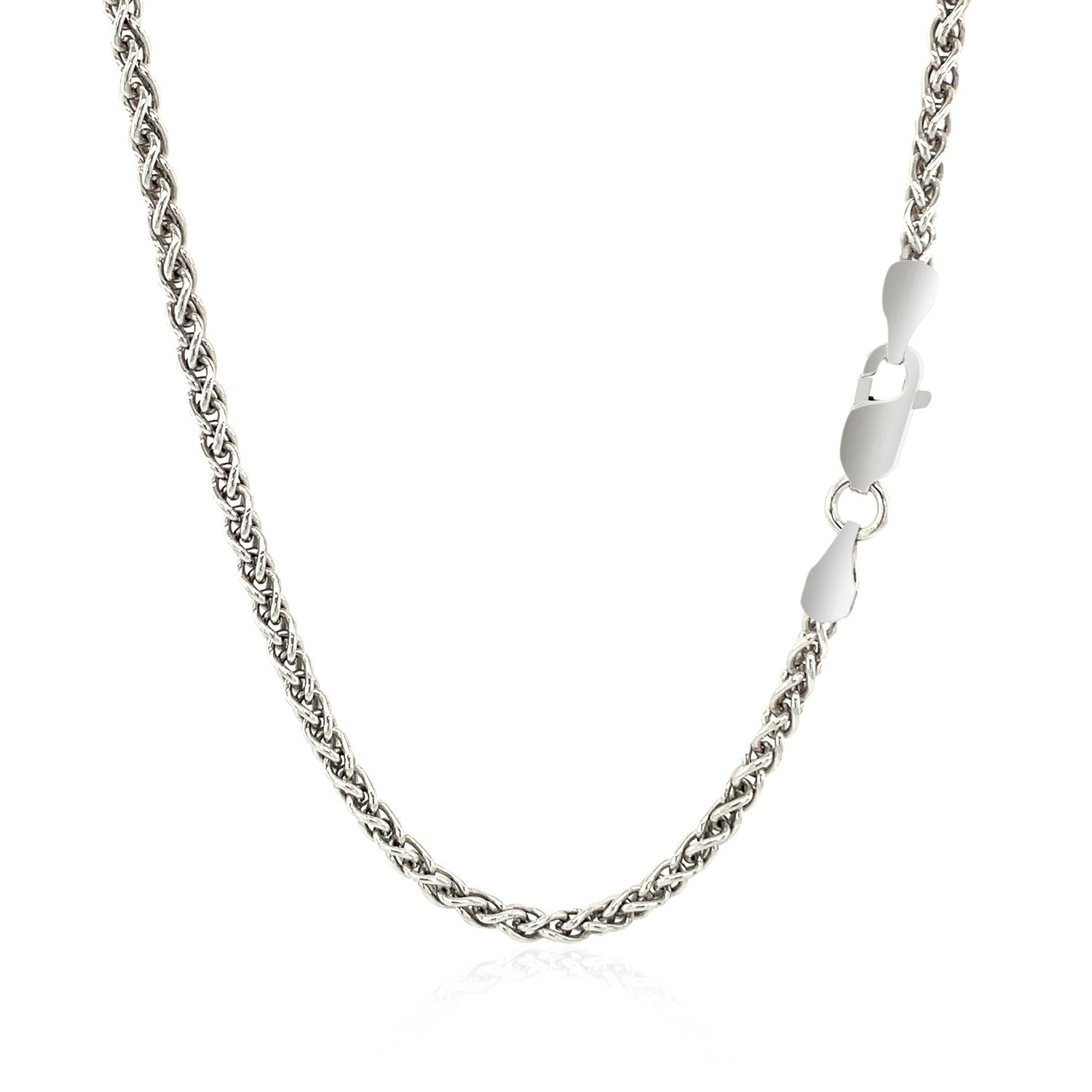 Sterling Silver Rhodium Plated Wheat Chain (2.60 mm) 