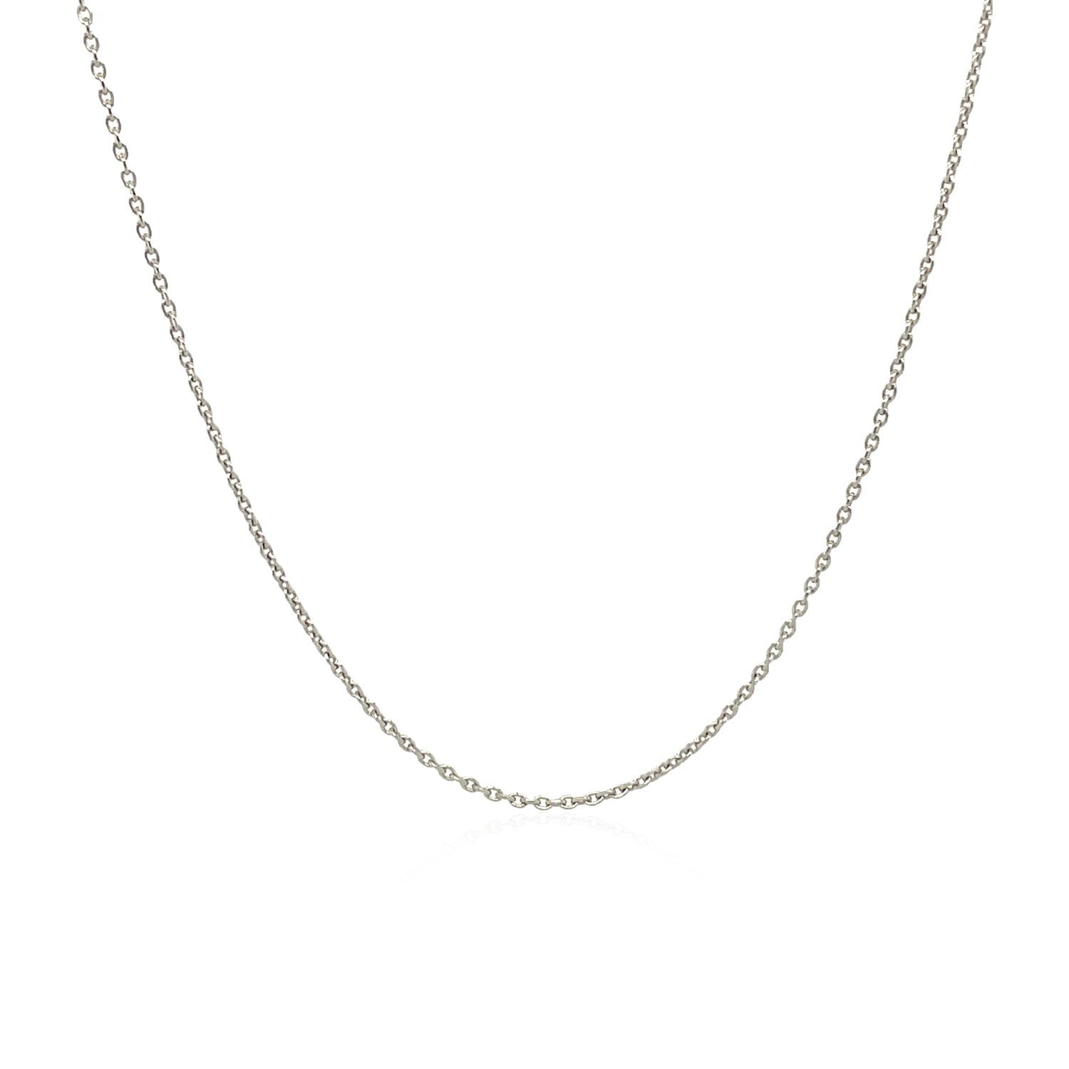 18k White Gold Round Cable Link Chain (0.97 mm) 