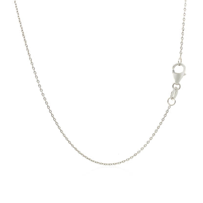 18k White Gold Round Cable Link Chain (0.97 mm) 