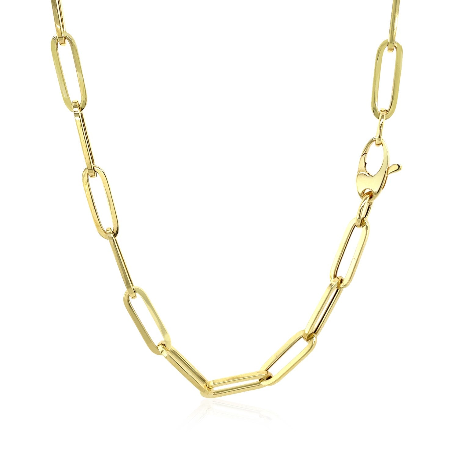 14K Yellow Gold Bold Paperclip Chain (4.20 mm) 